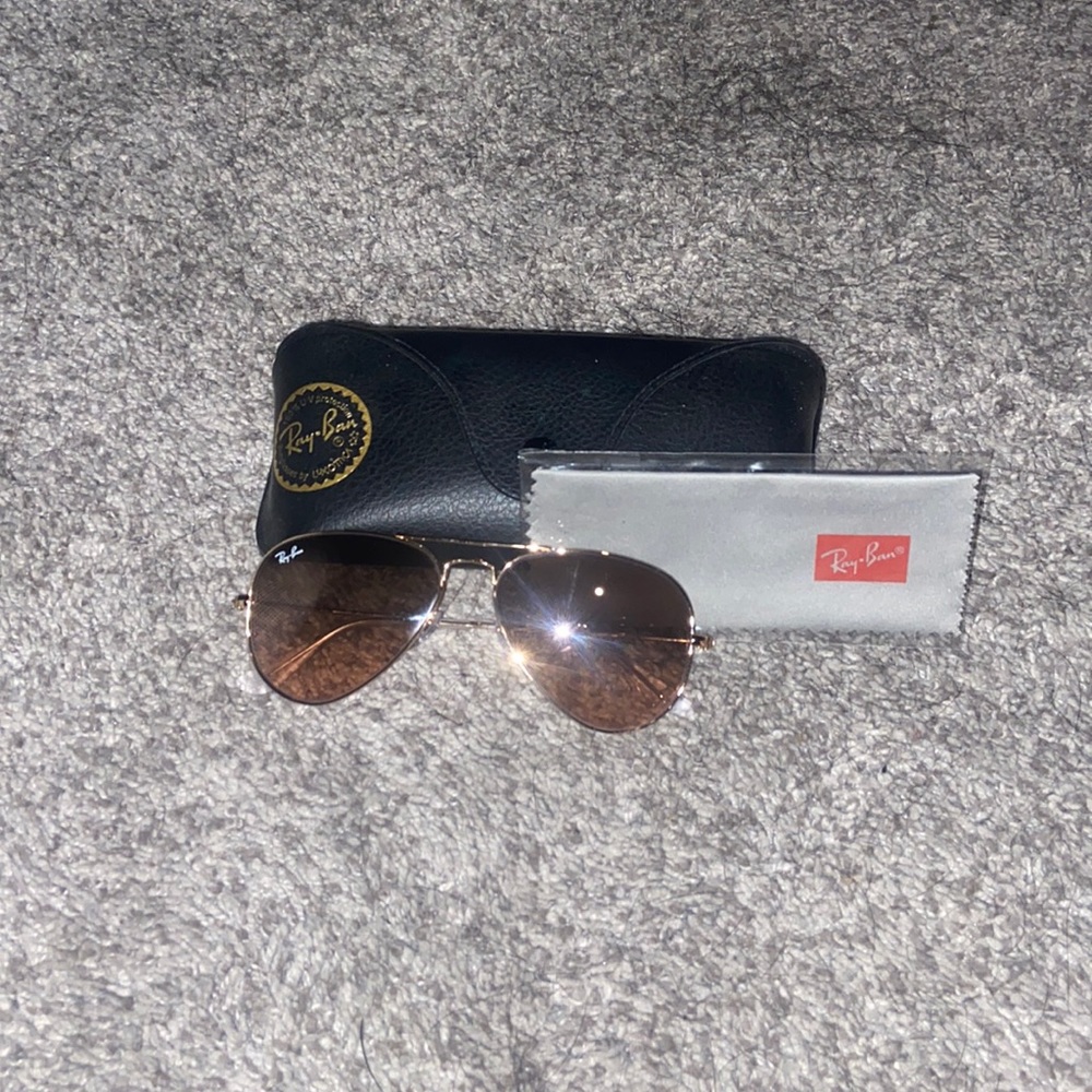 Brand new rayban original 55mm gold pink gradient